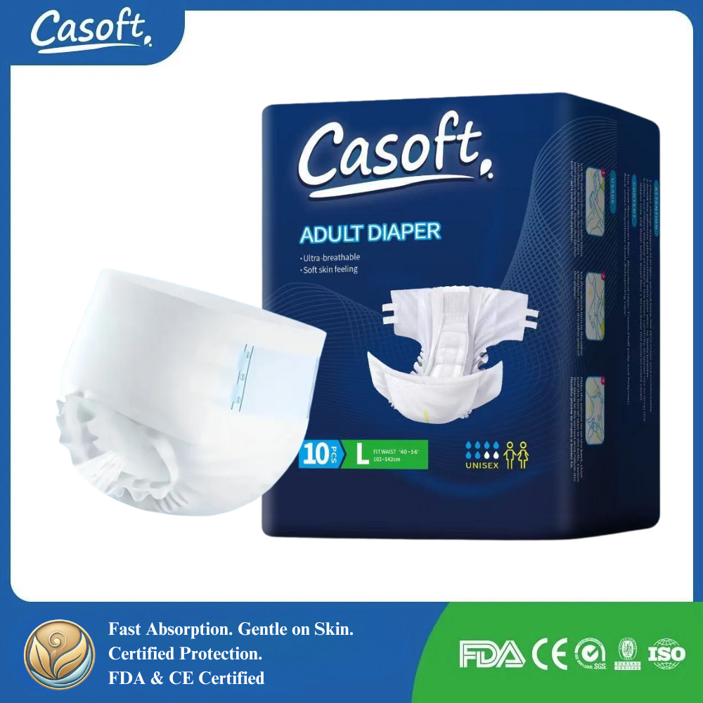 Wrap Around Casoft Adult Diapers – Leak-Proof, Adjustable Incontinence Briefs with Tabs