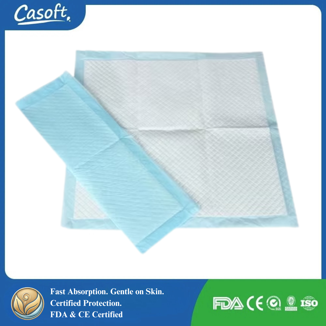 Casoft Disposable Underpads for Incontinence – 60x90cm Super Absorbent Bed Pads
