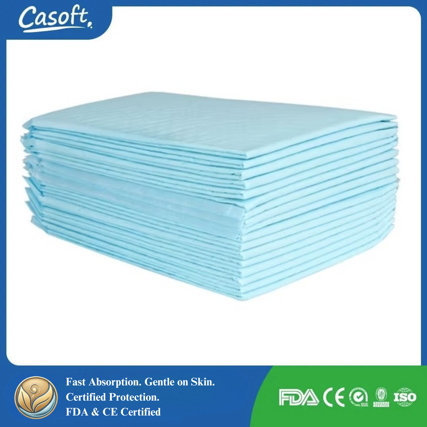 Casoft Disposable Underpads for Incontinence – 60x90cm Super Absorbent Bed Pads