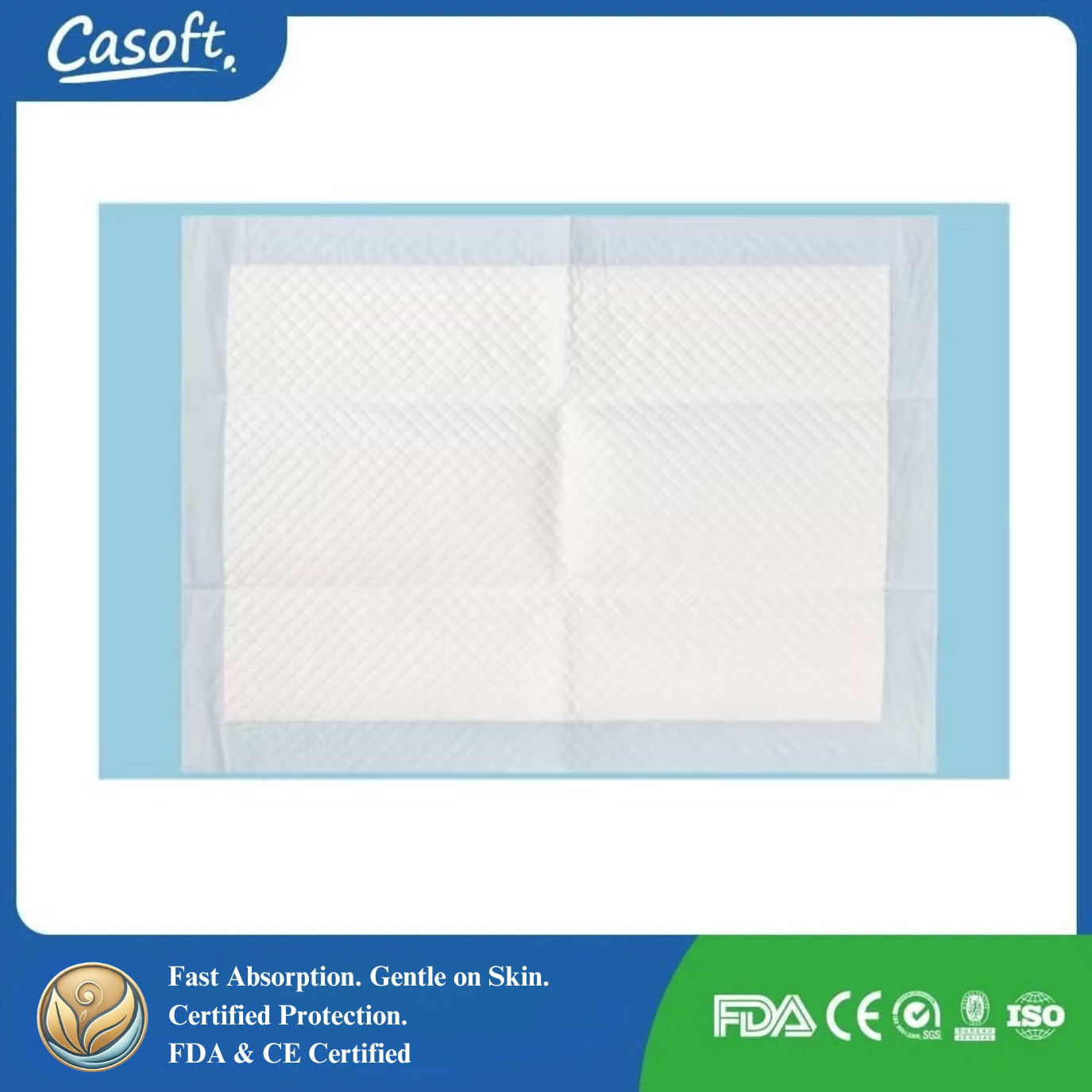 Casoft Disposable Underpads for Incontinence – 60x90cm Super Absorbent Bed Pads