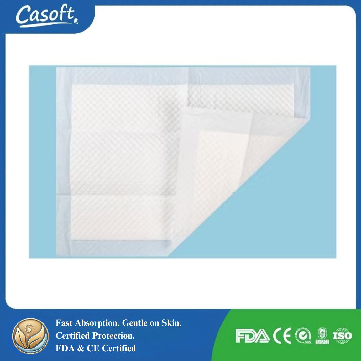 Casoft Disposable Underpads for Incontinence – 60x90cm Super Absorbent Bed Pads