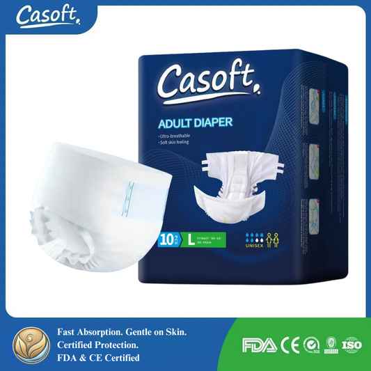 Wrap Around Casoft Adult Diapers – 80 pcs Bulk Pack | High Absorbency, Leak-Proof Tabbed Briefs